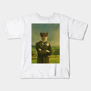 Victorian Stoat Gentleman Kids T-Shirt